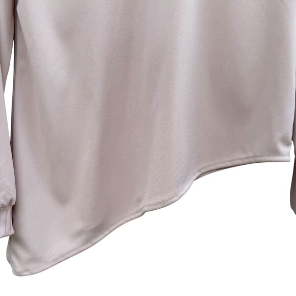 Kathy Levine Vintage 70s Pale Pink Ribbed Mock Neck Asymmetrical Hem Top Women S - Picture 9 of 11